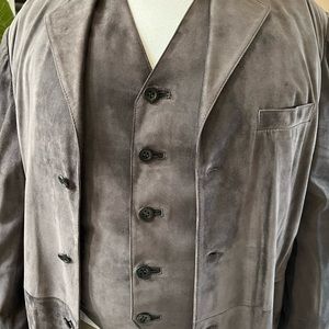 Calfskin vest with alligator trimming and Jacket.